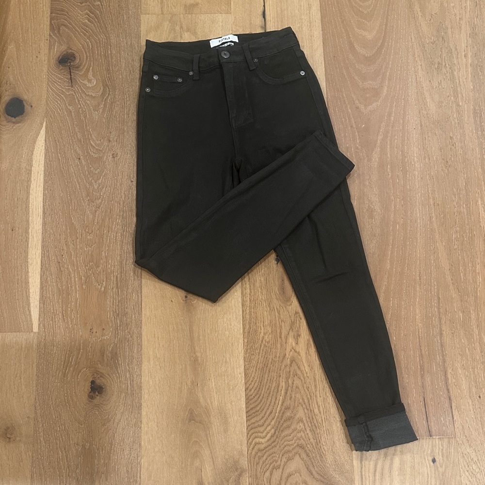 Pistola Black Coated Skinny Jeans for Women